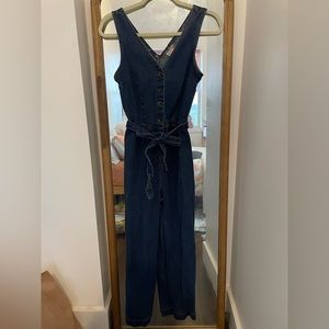 Denim Jumpsuit with Button Detailing